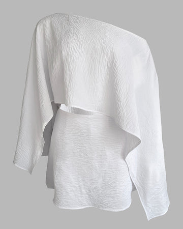 3 Pieces Off Shoulder Multi Ways Split Sleeve Casual Shorts Set (Without Belt)